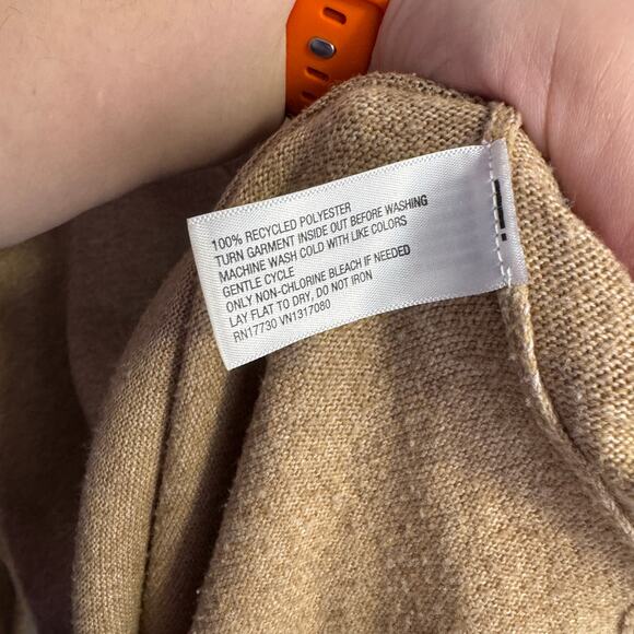 Knox Rose Sweater Size L Tan V-Neck Pullover Soft Knit Rhinestone Star Detail - Picture 7 of 12